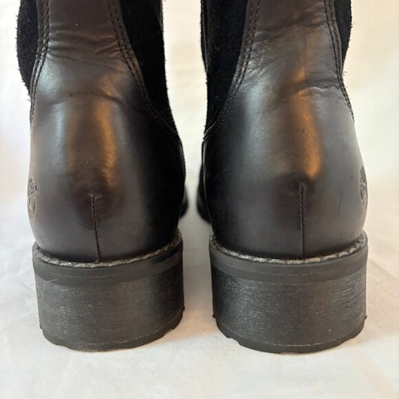 Timberland Bethel Black Suede/Leather Biker Moto Ankle Boot Women's Size 8 - Picture 8 of 13